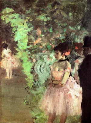 Dancers Backstage painting by Edgar Degas
