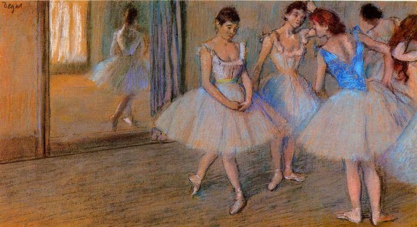 Main Product Photo of Dancers in the Studio Painting by Edgar Degas
