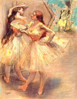 Dancers Near a Set by Edgar Degas - Oil Painting Reproduction