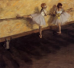 Dancers Practicing at the Barre by Edgar Degas Oil Painting