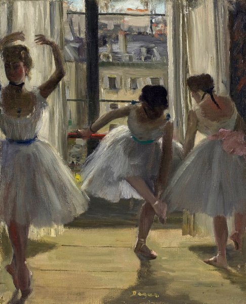 Danseuses dans une salle d'exercice  by Edgar Degas - Hand-Painted Oil Painting Reproduction
