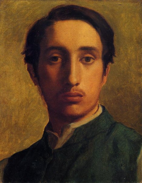 Main Product Photo of Degas in a Green Jacket Painting by Edgar Degas