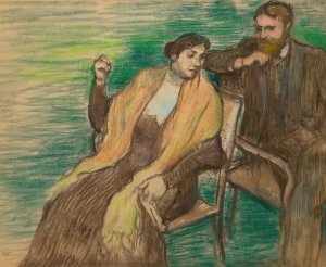 Esquisse pour un portrait de M. et Mme. Louis Rouart by Edgar Degas Oil Painting