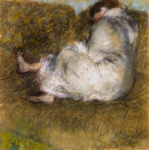 Femme assise sur un divan by Edgar Degas Oil Painting