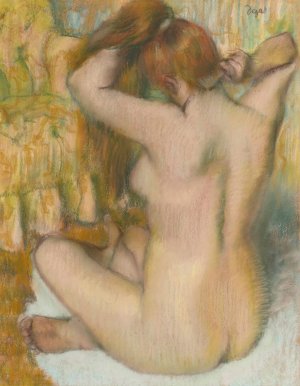 Femme nue, de dos, se coiffant by Edgar Degas Oil Painting