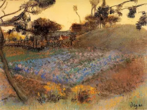 Field of Flax painting by Edgar Degas