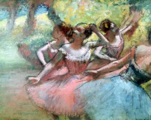 Four Ballerinas on the Stage by Edgar Degas - Oil Painting Reproduction