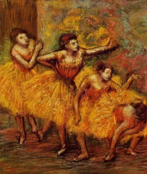 Four Dancers also known as Quatre Danseuses by Edgar Degas Oil Painting