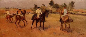 Four Jockeys painting by Edgar Degas