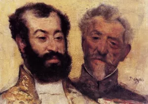 General Mellinet and Chief Rabbi Astruc by Edgar Degas - Oil Painting Reproduction