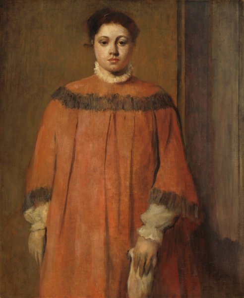 Girl in Red  by Edgar Degas - Hand-Painted Oil Painting Reproduction