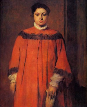Girl in Red Oil painting by Edgar Degas