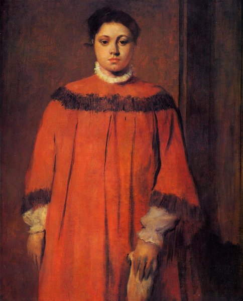 Girl in Red by Edgar Degas - Hand-Painted Oil Painting Reproduction