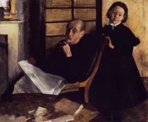 Henri De Gas and His Niece, Lucie Degas painting by Edgar Degas