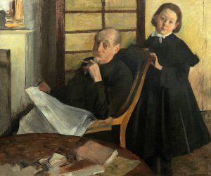 Henri Degas and His Niece Lucie Degas by Edgar Degas Oil Painting
