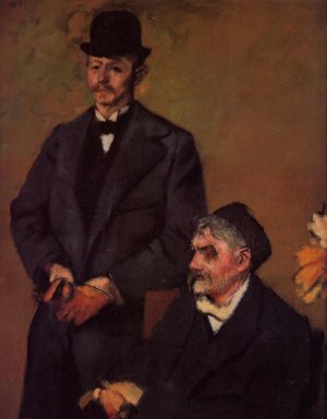 Henri Rouart and His Son Alexis by Edgar Degas Oil Painting