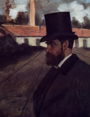 Henri Rouart in Front of His Factory by Edgar Degas Oil Painting