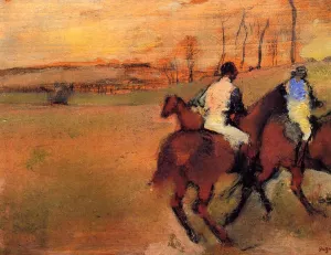 Horses and Jockeys painting by Edgar Degas