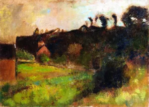 Houses at the Foot of a Cliff II by Edgar Degas - Oil Painting Reproduction