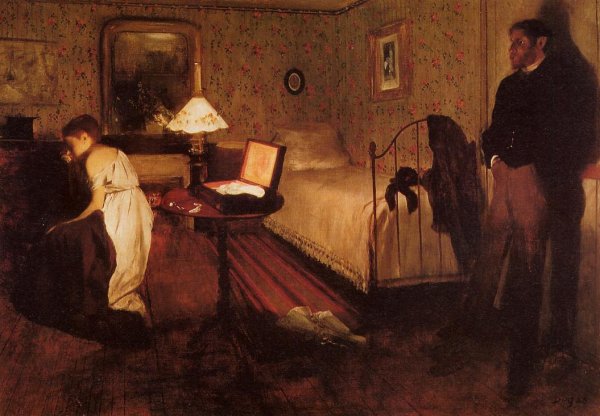 Main Product Photo of Interior also known as The Rape Painting by Edgar Degas