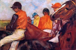 Jockeys II Oil painting by Edgar Degas