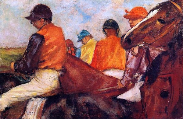 Main Product Photo of Jockeys II Painting by Edgar Degas