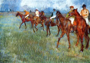 Jockeys in the Rain by Edgar Degas Oil Painting