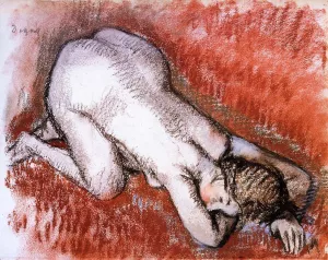 Kneeling Nude by Edgar Degas - Oil Painting Reproduction