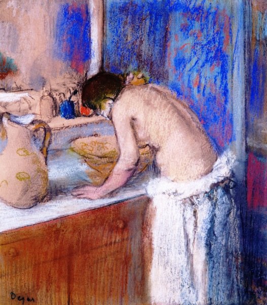 La Toilette, Fillette by Edgar Degas - Hand-Painted Oil Painting Reproduction