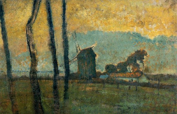 Landscape at Valery-sur-Somme by Edgar Degas - Hand-Painted Oil Painting Reproduction