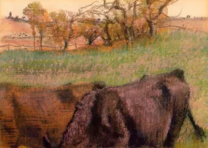 Landscape: Cows in the Foreground painting by Edgar Degas