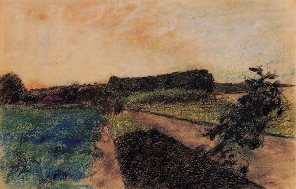 Landscape on the Orne by Edgar Degas - Hand-Painted Oil Painting Reproduction