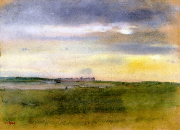 Landscape, Sunset by Edgar Degas - Hand-Painted Oil Painting Reproduction