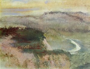 Landscape with Hills Oil painting by Edgar Degas