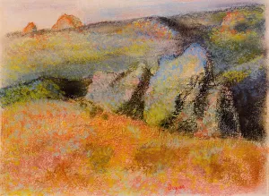 Landscape with Rocks by Edgar Degas Oil Painting