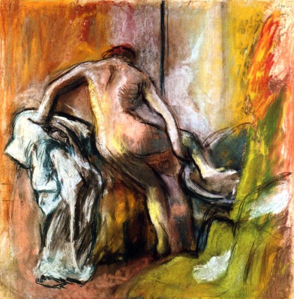 Leaving the Bath II by Edgar Degas - Hand-Painted Oil Painting Reproduction