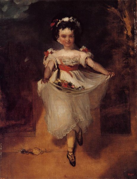 Little Girl Carrying Flowers in Her Apron by Edgar Degas - Hand-Painted Oil Painting Reproduction