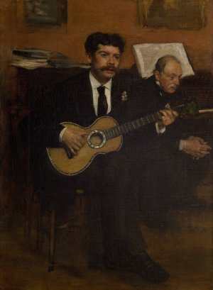 Lorenzo Pagans And Auguste De Gas by Edgar Degas Oil Painting