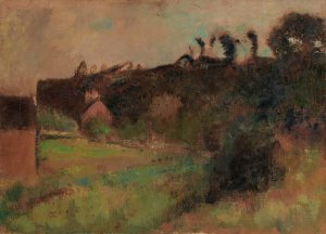 Maisons Au Pied D'une Falaise by Edgar Degas Oil Painting