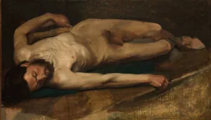 Male Nude by Edgar Degas Oil Painting