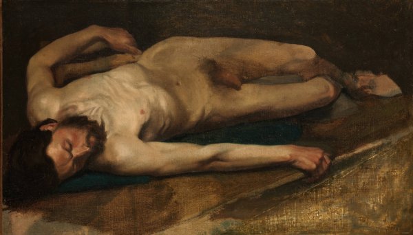 Male Nude  by Edgar Degas - Hand-Painted Oil Painting Reproduction