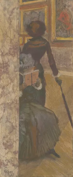 Mary Cassatt at the Louvre; The Paintings Gallery by Edgar Degas Oil Painting