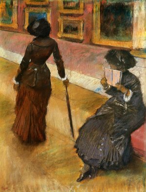 Mary Cassatt at the Louvre by Edgar Degas Oil Painting