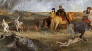Midieval War Scene by Edgar Degas Oil Painting