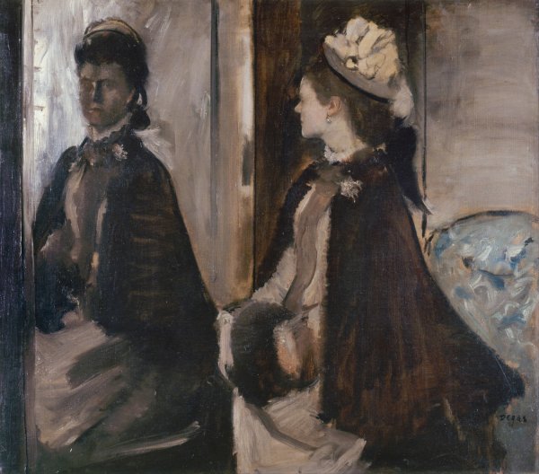 Mrs Jeantaud In The Mirror  by Edgar Degas - Hand-Painted Oil Painting Reproduction
