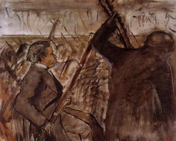 Main Product Photo of Musicians in the Orchestra  Painting by Edgar Degas
