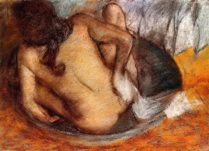 Nude in a Tub by Edgar Degas Oil Painting