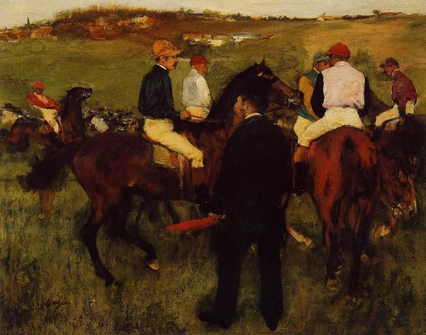 Out of the Paddock by Edgar Degas - Hand-Painted Oil Painting Reproduction