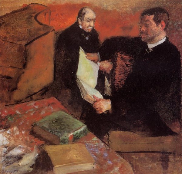 Pagan and Degas' Father by Edgar Degas - Hand-Painted Oil Painting Reproduction