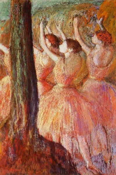 Pink Dancers by Edgar Degas - Hand-Painted Oil Painting Reproduction